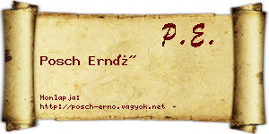 Posch Ernő névjegykártya
